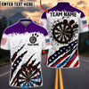 BlueJose Darts USA Patriotic Target Burst Personalized Name, Team Name Unisex Shirt (6 Colors)