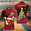 BlueJose Bowling And Pins Christmas Tree Customized Name, Team Name 3D Shirt (4 Colors)