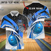 BlueJose Bowling And Pins Golden King Customized Name, Team Name 3D Shirt (4 Colors)