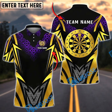 BlueJose Darts Dartboard Golden Personalized Name, Team Name Unisex Shirt (4 Colors)