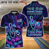 BlueJose Bowling & Pins Neon Laughing Pin & Ball Graphic Customized Name, Team Name 3D Shirt (4 Colors)