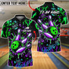 BlueJose Bowling And Pins Toxic Skull Customized Name, Team Name 3D Shirt (4 Colors)