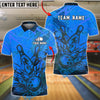 BlueJose Bowling And Pins Strike Abstract Hand-Drawn Graphic Customized Name, Team Name 3D Shirt (4 Colors)