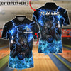 BlueJose Bowling And Pins Lightning Werewolf Graphic Customized Name, Team Name 3D Shirt (4 Colors)