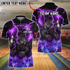 BlueJose Bowling And Pins Lightning Werewolf Graphic Customized Name, Team Name 3D Shirt (4 Colors)