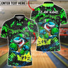 BlueJose Bowling And Pins Graffiti Shark Street Art Graphic Customized Name, Team Name 3D Shirt (4 Colors)
