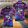 BlueJose Bowling And Pins Graffiti Shark Street Art Graphic Customized Name, Team Name 3D Shirt (4 Colors)