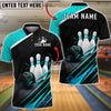 BlueJose Bowling And Pins Apex Pro-Series Customized Name, Team Name 3D Shirt (4 Colors)