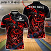 BlueJose Bowling And Pins Cobra Lightning Graphic Customized Name, Team Name 3D Shirt (4 Colors)