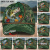 BlueJose Fishing Green Camo Autumn Leaves Rope Personalized Name Classic 3D Cap Personalized Cap (13 Breeds)