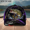 BlueJose Fishing Purple Lightning Rod Splash Personalized Name Classic 3D Cap Personalized Cap (13 Breeds)