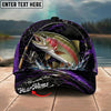 BlueJose Fishing Purple Lightning Rod Splash Personalized Name Classic 3D Cap Personalized Cap (13 Breeds)