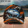 BlueJose Fishing Orange Lightning Water Splash Personalized Name Classic 3D Cap Personalized Cap (13 Breeds)