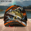 BlueJose Fishing Orange Lightning Water Splash Personalized Name Classic 3D Cap Personalized Cap (13 Breeds)