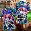 BlueJose Billiards 8 Ball Serious Never Give Up Graffiti Personalized Name Shirt (4 Colors)