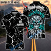 BlueJose Darts Skull Marble Gothic Roses Personalized Name, Team Name Unisex Shirt (4 Colors)