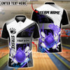 BlueJose Bowling And Pins Tornado and Flame Customized Name 3D Shirt (6 Colors)