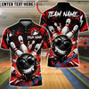 BlueJose Bowling And Pins Cool Gangster Strike Customized Name, Team Name 3D Shirt (6 Colors)