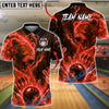 BlueJose Bowling And Pins Thunder Bear Lightning Clap Design  Customized Name, Team Name 3D Shirt (4 Colors)