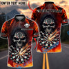 BlueJose Darts Flaming Inferno Skull Dartboard Design Personalized Name, Team Name Unisex Shirt (4 Colors) (Copy)