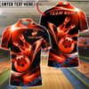 BlueJose Bowling And Pins Wave Strike Luxury Black Gold Customized Name, Team Name 3D Shirt (6 Colors)