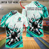 BlueJose Bowling Exploding Strike Pins Abstract White Geometric Customized Name, Team Name 3D Shirt (6 Colors)