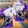 BlueJose Bowling Exploding Strike Pins Abstract White Geometric Customized Name, Team Name 3D Shirt (6 Colors)