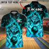 BlueJose Bowling Fierce Wolf Fire Slash Customized Name, Team Name 3D Shirt (4 Colors)