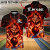 BlueJose Bowling Fierce Wolf Fire Slash Customized Name, Team Name 3D Shirt (4 Colors)