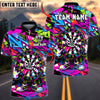 BlueJose Darts Graffiti Cartoon Dartboard Street Art Design Personalized Name, Team Name Unisex Shirt (4 Colors)