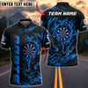 BlueJose Darts Mystic Dragon Flame Dartboard Graphic Customized Name, Team Name 3D Shirt (6 Colors)