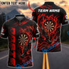 BlueJose Darts Mystic Dragon Flame Dartboard Graphic Customized Name, Team Name 3D Shirt (6 Colors)