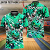 BlueJose Bowling And Pins Angry Monster Ball Creepy Teeth Pins Splash Water Graffiti Street Art Lane Customized Name, Team Name 3D Shirt (4 Colors)