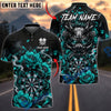 BlueJose Darts Oni Demon Mask Red Peony Graphic Personalized Name, Team Name Unisex Shirt (6 Colors)