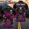 BlueJose Darts Oni Demon Mask Red Peony Graphic Personalized Name, Team Name Unisex Shirt (6 Colors)