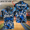 BlueJose Bowling Crew Graffiti Crown Graphic Customized Name, Team Name 3D Shirt (6 Colors)