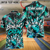 BlueJose Bowling Crew Graffiti Crown Graphic Customized Name, Team Name 3D Shirt (6 Colors)