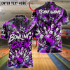 BlueJose Bowling Crew Graffiti Crown Graphic Customized Name, Team Name 3D Shirt (6 Colors)