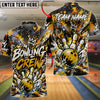 BlueJose Bowling Crew Graffiti Crown Graphic Customized Name, Team Name 3D Shirt (6 Colors)