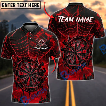 BlueJose Darts Spider Web Spooky Gothic Castle Personalized Name, Team Name Unisex Shirt (6 Colors)