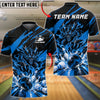 BlueJose Bowling Fiery Dragon Claw Slash Splash Customized Name, Team Name 3D Shirt (6 Colors)