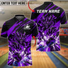 BlueJose Bowling Fiery Dragon Claw Slash Splash Customized Name, Team Name 3D Shirt (6 Colors)