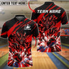 BlueJose Bowling Fiery Dragon Claw Slash Splash Customized Name, Team Name 3D Shirt (6 Colors)