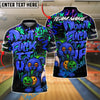 BlueJose Bowling And Pins Bear Scary Teddy Graffiti Style Customized Name, Team Name 3D Shirt (4 Colors)