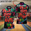 BlueJose Bowling And Pins Bear Scary Teddy Graffiti Style Customized Name, Team Name 3D Shirt (4 Colors)