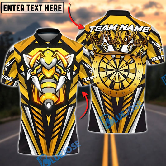 BlueJose Darts Hornet Style Power Lines Personalized Name, Team Name Unisex Shirt (4 Colors)