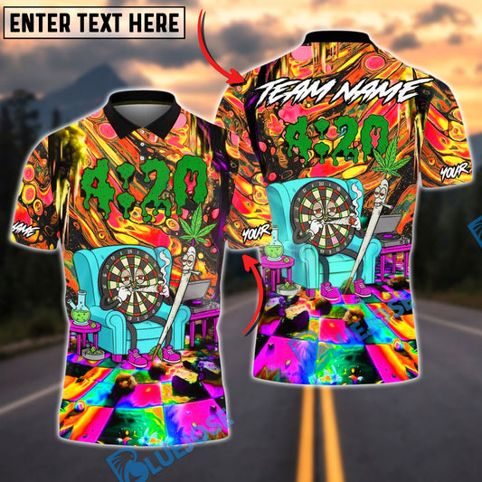 BlueJose Darts 420 Vibe Trippy Chill Customized Name, Team Name 3D Shirt (4 Colors)