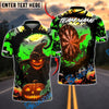 BlueJose Darts Halloween Spooky Pumpkin Dartboard Customized Name, Team Name 3D Shirt (4 Colors)