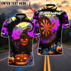 BlueJose Darts Halloween Spooky Pumpkin Dartboard Customized Name, Team Name 3D Shirt (4 Colors)