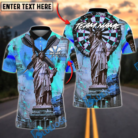 BlueJose Darts Liberty Urban Art Dartboard Customized Name, Team Name 3D Shirt (4 Colors)